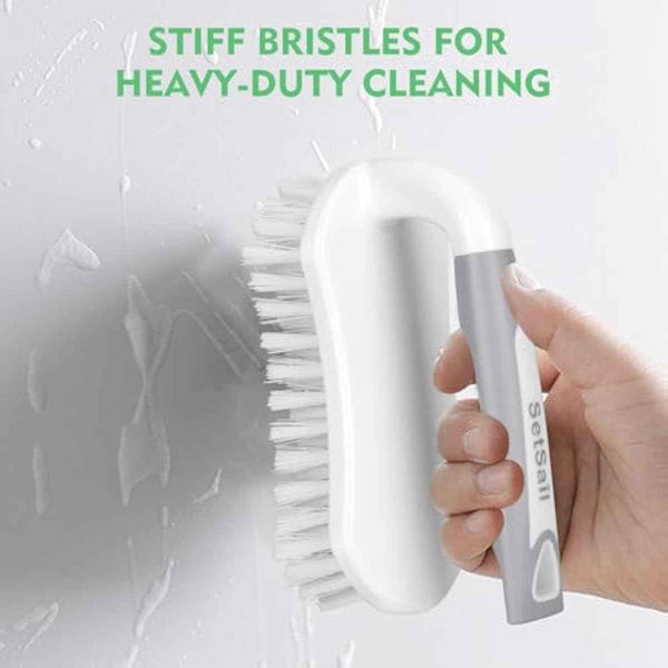 Setsail Heavy-Duty Scrub Brushes with Stiff PET Bristles for Cleaning Shower, Bathroom, and Kitchen (2-Pack)