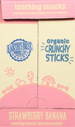 Earth's Best Organic Baby Food - Teething Snack for Babies 6 Months and Older - Strawberry Banana Crunchy Sticks, 5 Pack (.56 oz each)
