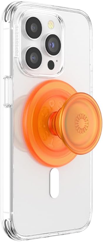 PopSockets Phone Grip for MagSafe with Kickstand, Magnetic Stand, Swappable Top, Secure Hold for iPhone MagSafe Cases, Phone & Tablet Grip - Clear