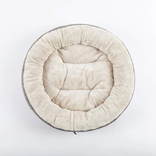 Love's cabin Round Donut Cat and Dog Cushion Bed, 20in bed for cats or small dogs, gray, super soft, durable, washable