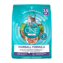 purina one natural cat food hairball control 3.5 lb bag with antioxidants