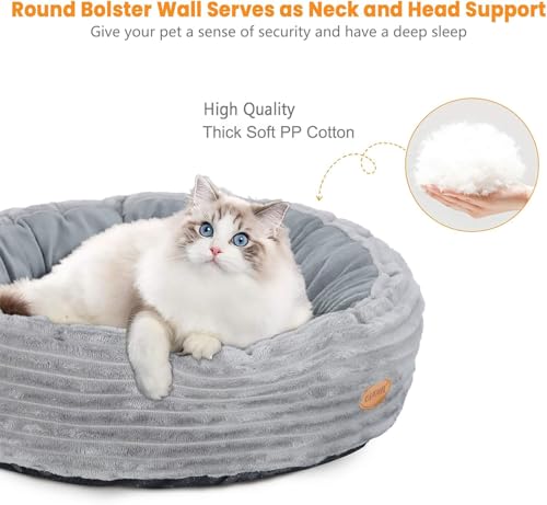 Heated cat bed for indoor cats, 20' electric heated pet bed with adjustable temperature and timer