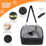 Dog car seat for small dogs, detachable and washable booster seat under 30lbs, black and grey color