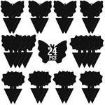 USKICH Sticky Trap Fruit Fly and Gnat Trap Sticky Bug Traps Fungus Traps for Indoor/Outdoor Insect Catcher for White Flies,Mosquitoes,Fungus Gnats,Lying Insects (24 Pcs Black)