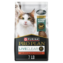 purina pro plan liveclear high protein cat food salmon rice formula 7 lb bag