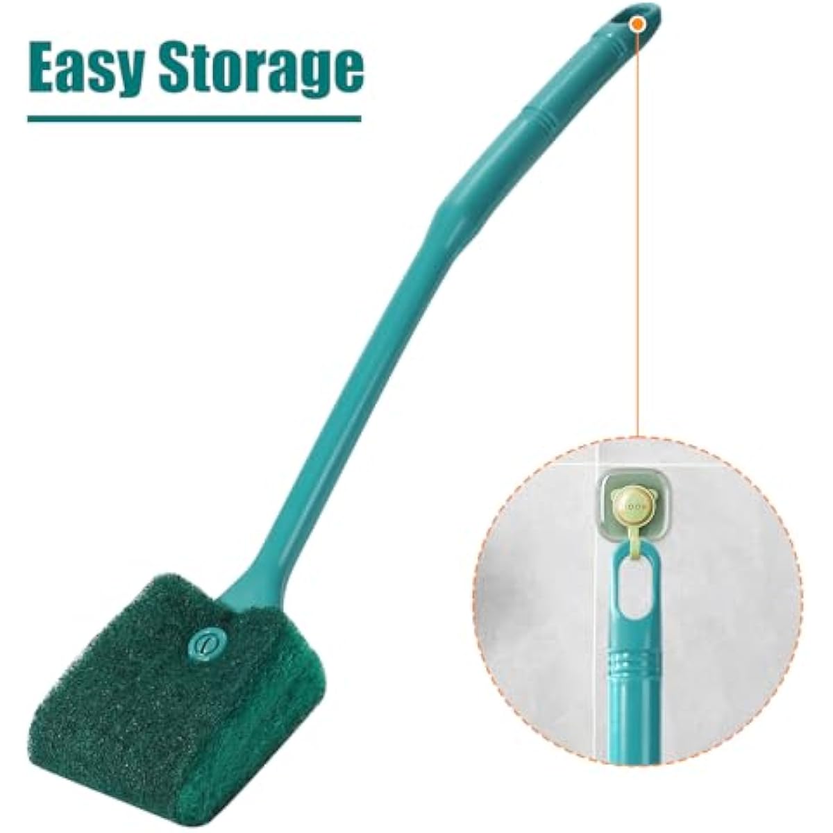 AQUANEAT Fish Tank Cleaning Tools, Aquarium Double Sided Sponge Brush, Algae Scraper Cleaner with Long Handle