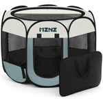 Grey dog cat playpen, portable puppy pet crate for small dogs, cats, rabbits, foldable dog cage enclosure with carrying case