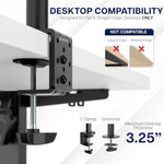 vivo dual monitor desk mount heavy duty fully adjustable steel stand black