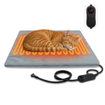 pet heating pad for cats and dogs, 17.7 * 17.7 inches, water-resistant, temperature adjustable, timer function