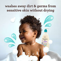 Aveeno Kids Sensitive Skin Face & Body Wash, Oat Extract, Tear-Free, Non-Drying, 18 fl oz Pump Dispenser