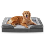 Furtime Large Orthopedic Dog Sofa Bed, XL Washable Pet Couch with Egg-Crate Foam and Waterproof Lining, Nonskid Bottom