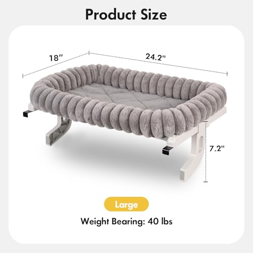 cloud-cuddle cat window perch with 4-sided bolster gray large