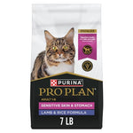 Purina pro plan lamb and rice formula sensitive skin and stomach cat food 7 lb bag