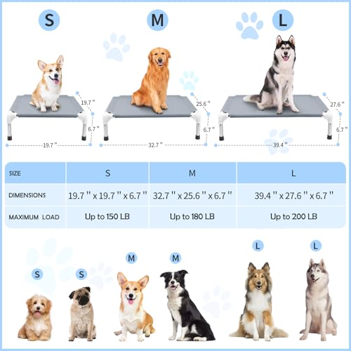 elevated cooling dog bed raised outdoor medium dogs portable pet cots polyester cotton