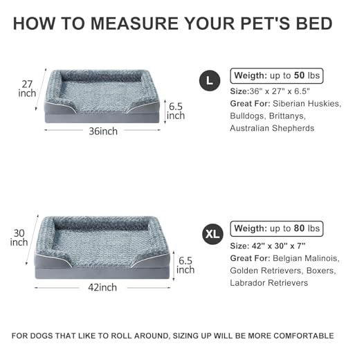 Wnpethome large dog beds, orthopedic sofa-style beds with water-resistant lining & non-slip bottom for comfortable pet sleeping