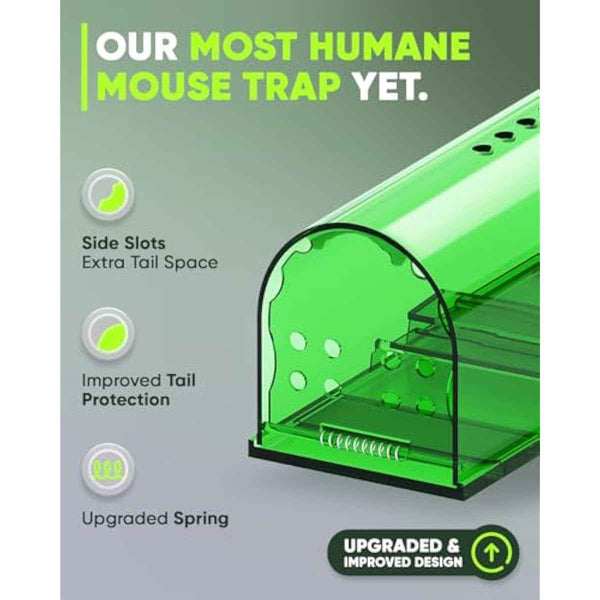 Motel Mouse Humane Mouse Traps No Kill Live Catch and Release 4 Pack - Reusable Indoor Mouse Catcher