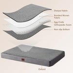 EHEYCIGA Orthopedic Dog Bed for Extra Large Dogs, Grey, 41x27, Removable Washable Cover, Crate Compatible