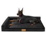 pantas lague large orthopedic dog bed 36''x24'' black waterproof bolster pet sofa beds