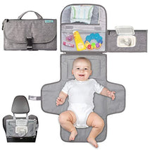 Kopi Baby Portable Diaper Changing Pad - Grey, Classic, 7.35 x 11.5 inches, Foldable, Infant Travel Station Kit, Newborn Gift