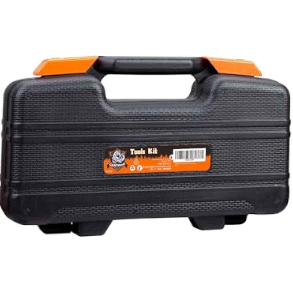 CARTMAN 39 Piece Tool Set General Household Hand Kit with Plastic Toolbox Storage Case Orange