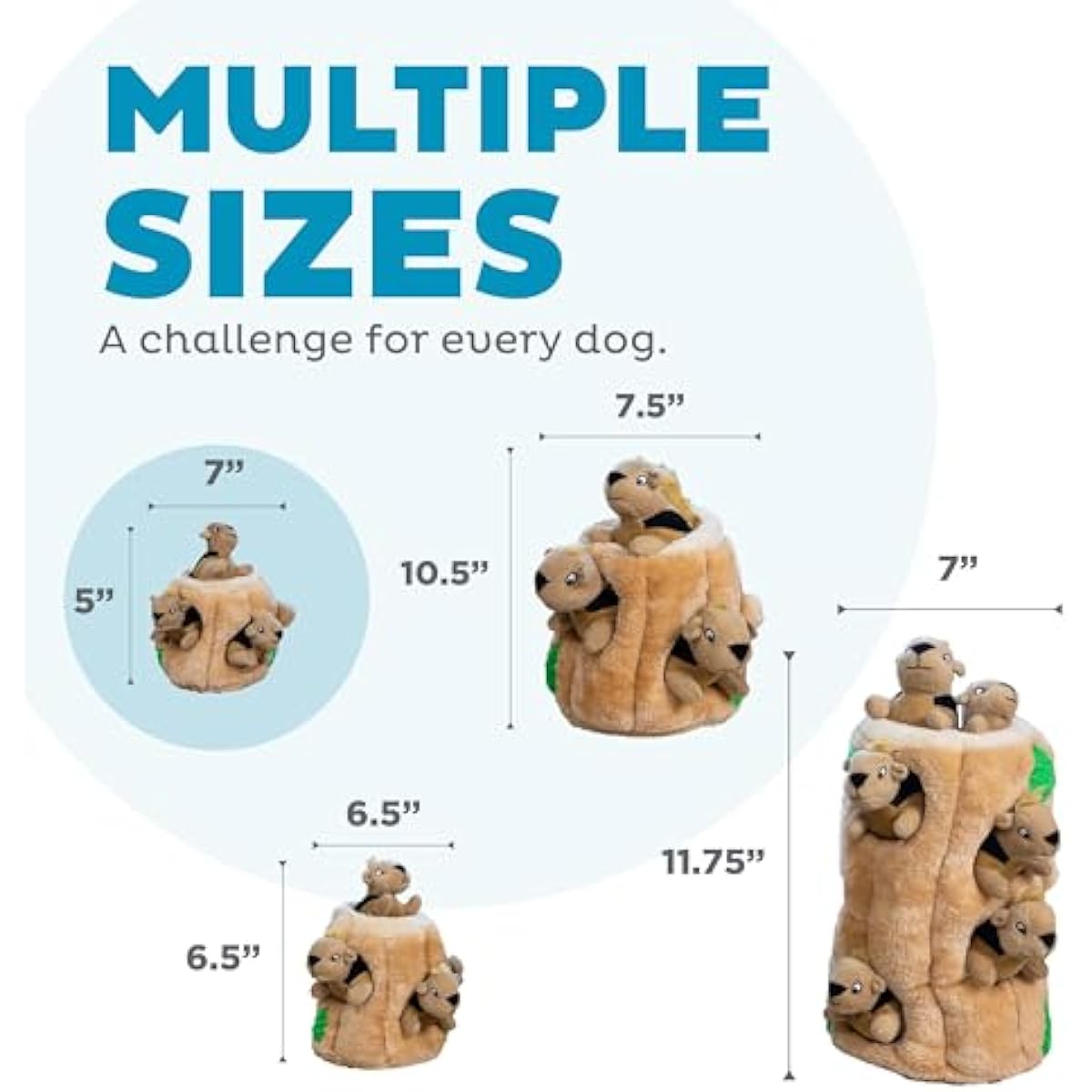 Outward Hound Hide-A-Squirrel Dog Toy – Interactive 2‑in‑1 Plush Puzzle with 3 Squeaky Removable Squirrels, Small