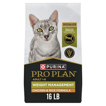 purina pro plan weight management chicken and rice adult formula dry cat food with high protein and less fat
