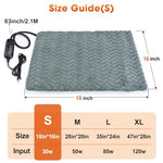 GASUR 18''x16'' Waterproof Heated Cat Bed with Timer and Adjustable Temperature for Small Cats and Dogs