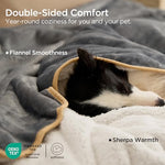 Bedsure sherpa fleece waterproof dog blankets for large dogs king size 108x86 grey
