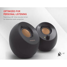 creative pebble 2.0 usb-powered desktop speakers with far-field drivers and passive radiators for pcs and laptops in black