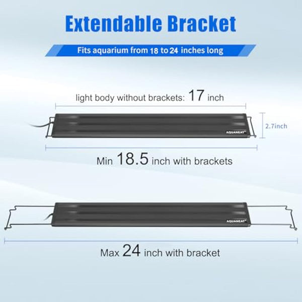 Aquaneat 18-24 inch full spectrum LED aquarium light for fresh water fish tanks