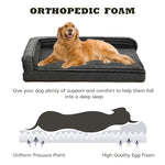 windracing orthopedic dog bed large gray xl 40x28 inch non-slip washable