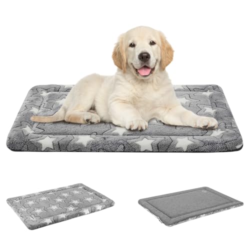 empsign dog crate pad reversible kennel mat, machine washable, cozy star pattern sleeping pad for small medium large dogs