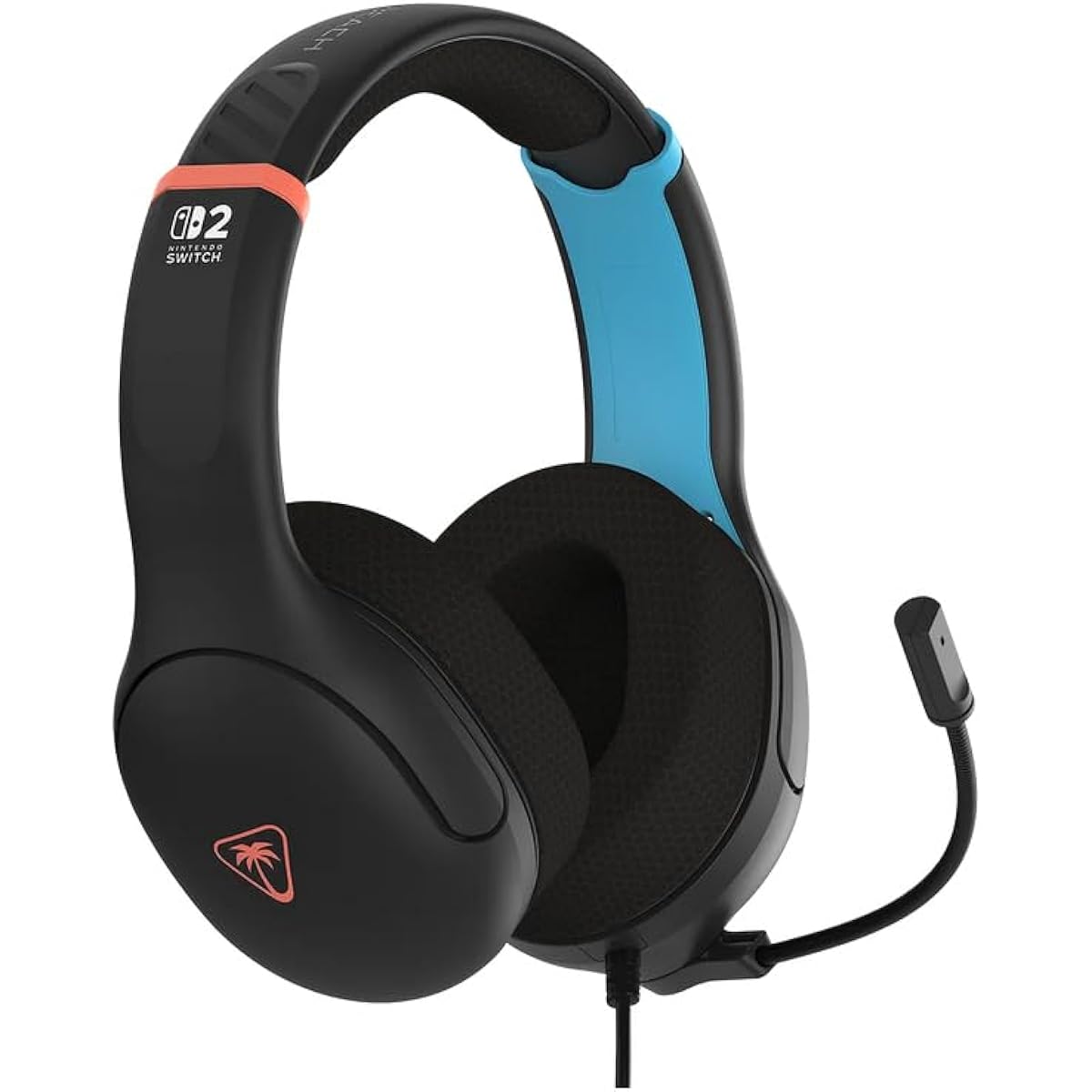 Turtle Beach Airlite Fit Wired Gaming Headset – Officially Licensed for Nintendo Switch 2, Nintendo Switch, Durable, Lightweight, Charcoal Blue/Red