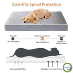 WNPETHOME orthopedic waterproof extra large dogs bed with removable washable cover and multi-needle quilting for large sized dog in light grey
