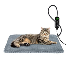 invenho heated cat bed, waterproof adjustable temperature dog cat heating pad with timer, 18" x 16"