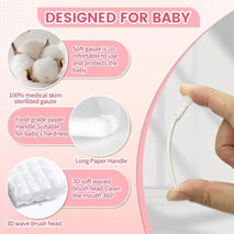 Baby VUXHUAR Tongue Cleaner, 48-Count, Soft Disposable Oral Care Gauze Swabs for 0-36 Months Newborns