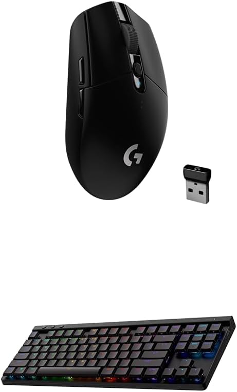 Logitech G305 Lightspeed Wireless Gaming Mouse, Hero Sensor, 12,000 DPI, Lightweight, 6 Programmable Buttons, 250h Battery, On-Board Memory, Compatible with PC, Mac - Black