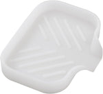 MicoYang silicone bathroom soap dish with drain spout, sink organizer, and sponge holder, 4.9 x 3.2 inches