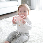 Dr. Brown's soft 100% silicone, BPA free, teething toy for 3m+ babies, pink bunny design