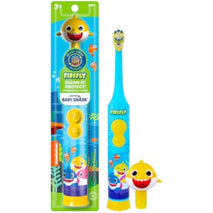 Firefly Clean N' Protect Baby Shark Toothbrush with soft bristles and anti-slip grip handle, battery included, ages 3+