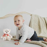 11.4 inch small white teddy bear with heart soft cuddly plush gift for kid girlfriend boyfriend