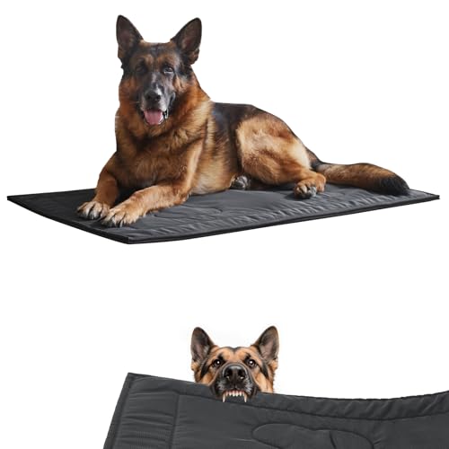 Chew proof dog crate pad for large dogs, indestructible and waterproof, machine washable, durable kennel pad for aggressive chewers, 28x41 inches