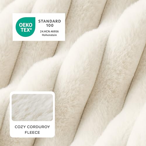 bedsure comfyfleece cute dog bed, small medium dogs, washable furry puppy bed with removable zipper cover, 25x21x7inches, cream