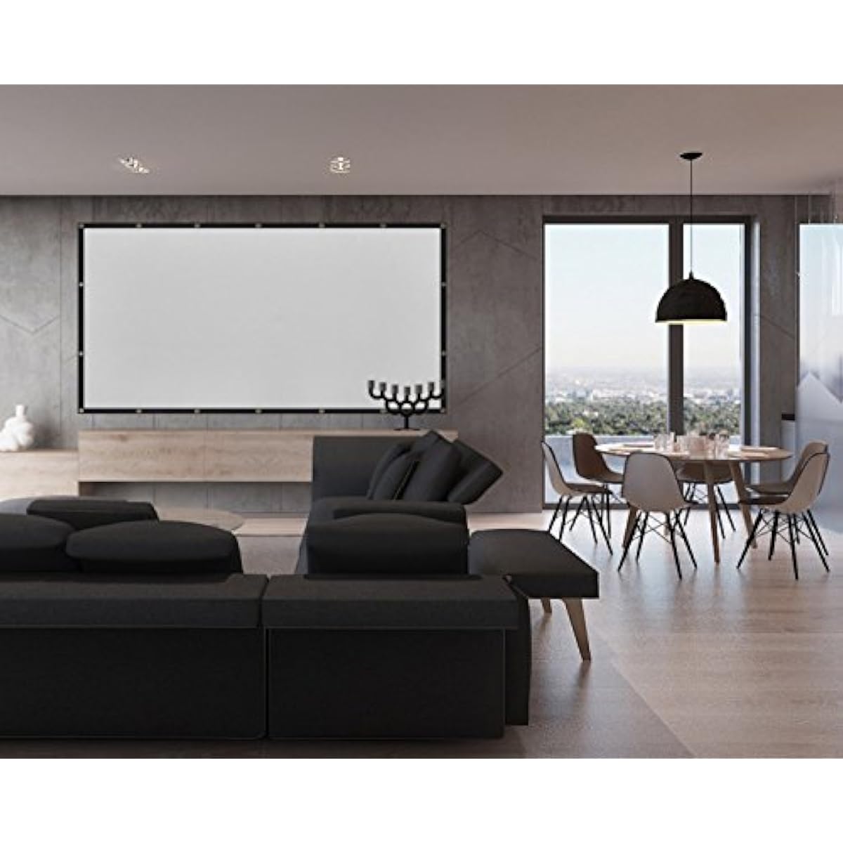 120 inch Projector Screen 16:9 Foldable Anti-Crease Portable Projector Movies Screens for Home Theater Outdoor Indoor Support Double Sided Projection