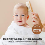 keababies wooden baby hair brush for toddler girls boys cradle cap soft goat bristles walnut regular