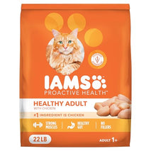 iams proactive health adult healthy dry cat food with chicken, 22 lb bag, veterinarian recommended