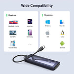 UGREEN SSD Enclosure, Tool-Free USB C External, 10Gbps M.2 NVMe to USB Adapter/Reader Supports M and B&M Keys and Size 2230/2242 /2260/2280 SSDs