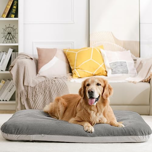 Large dog bed for 150 pounds dogs, 47 inches orthopedic mattress with anti slip bottom and removable cover