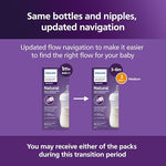 Philips Avent Natural Baby Bottles 4-Pack, Medium Flow, 9oz, SCY903/04, BPA-Free