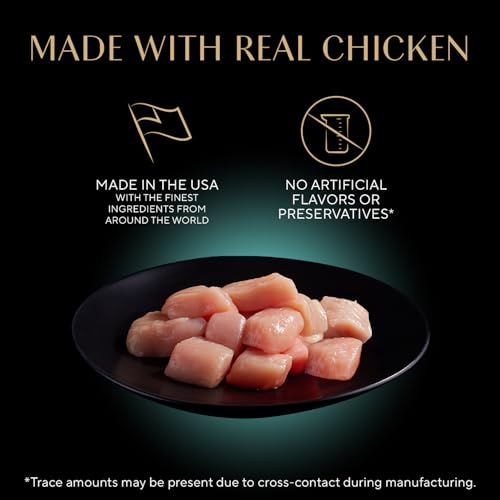 Sheba perfect portions savory chicken entree, 2.6 oz twin-pack trays for adult cat maintenance, 24 count, 48 servings